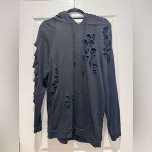 Better Be Black Distressed Hoodie